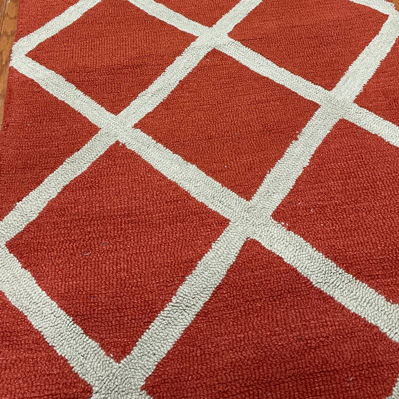 HERAT ORIENTAL Handmade Trellis Design Wool Runner 2'6x7 2'6 x 7