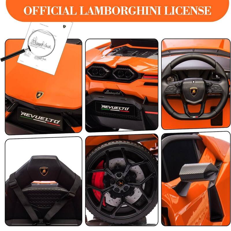 12V Kids Ride on Car Toy, Licensed Lamborghini Revuelto for Kids Best Gift
