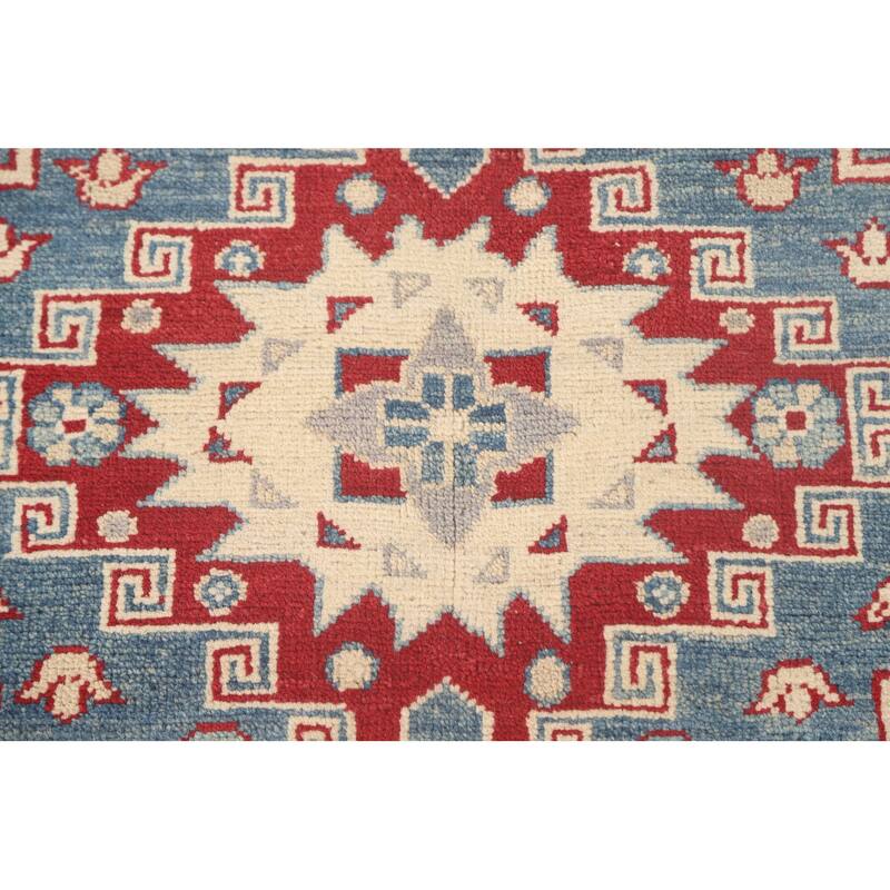 Ivory Kazak Oriental Area Rug Handmade Wool Carpet - 8'3" x 10'11"