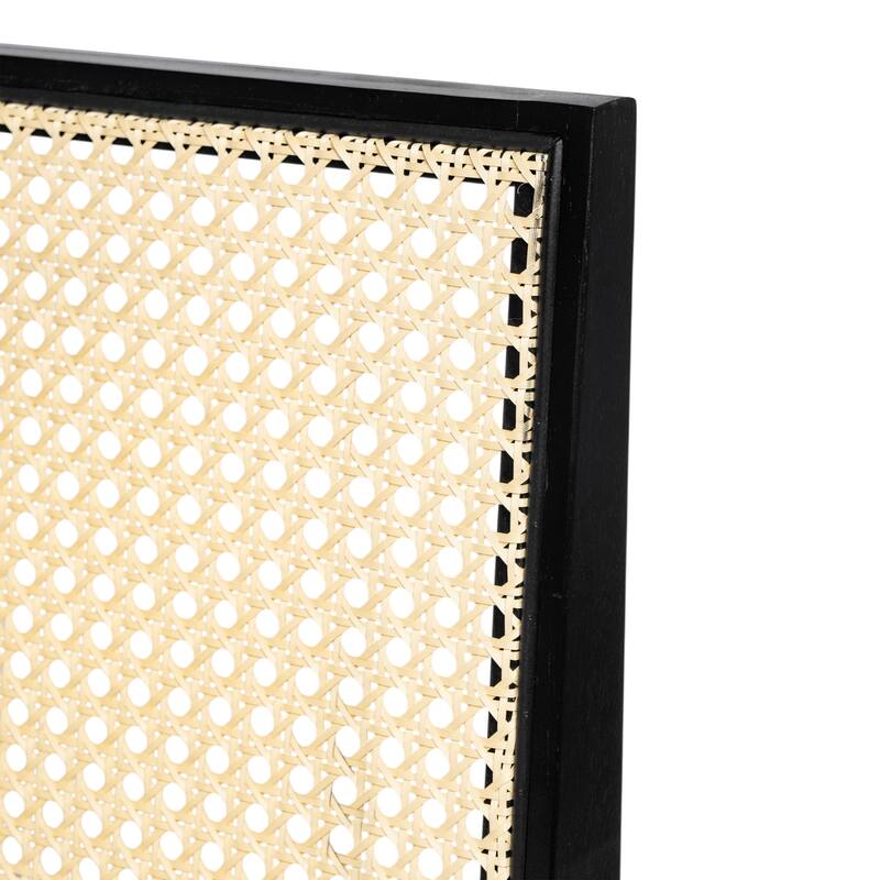 Rattan Bohemian Kitchen Chairs Armless Side Chairs, Set of 2