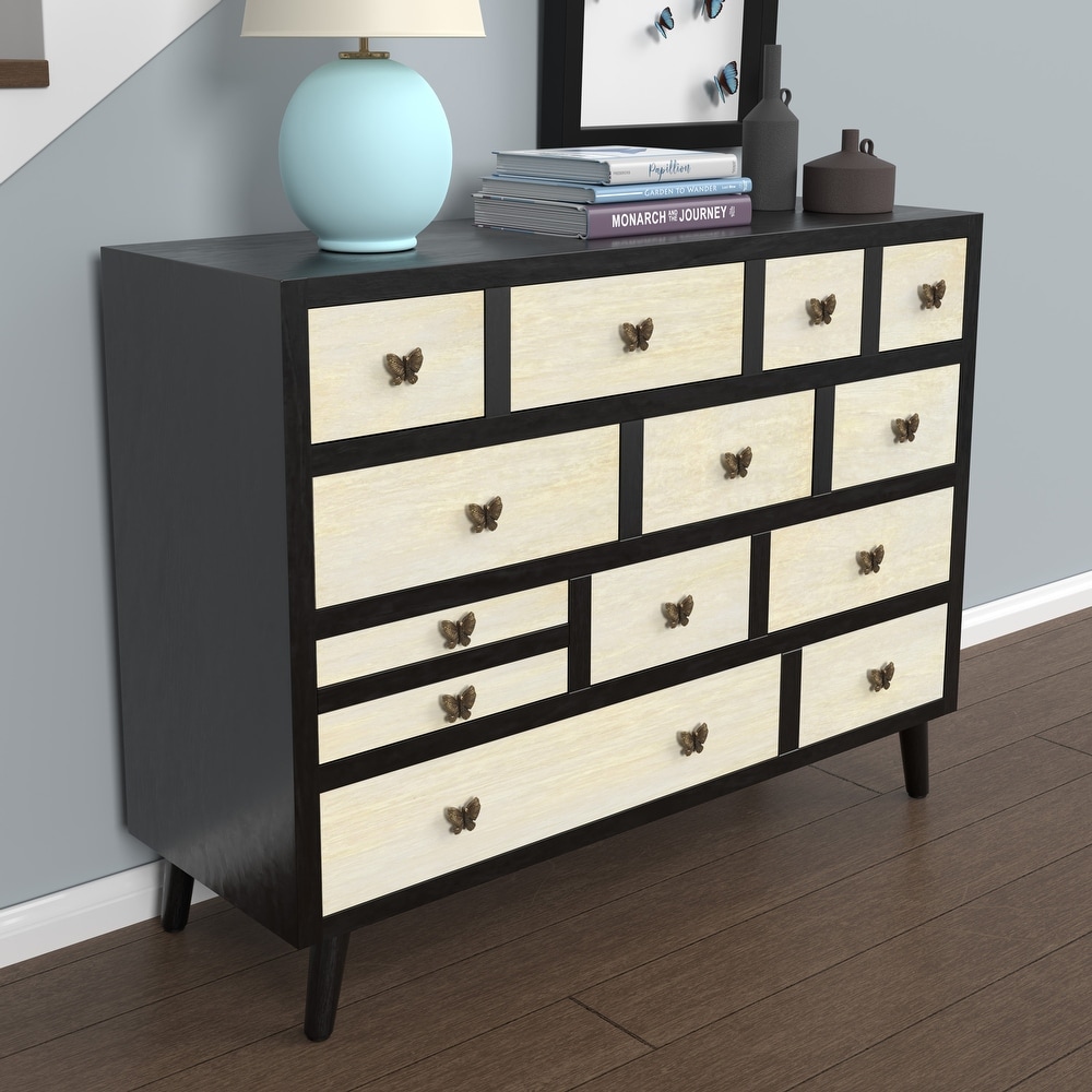 Carson Carrington  Petoni 13-Drawer Sideboard - See Product Description (Two-tone Ebony and Washed Ivory)