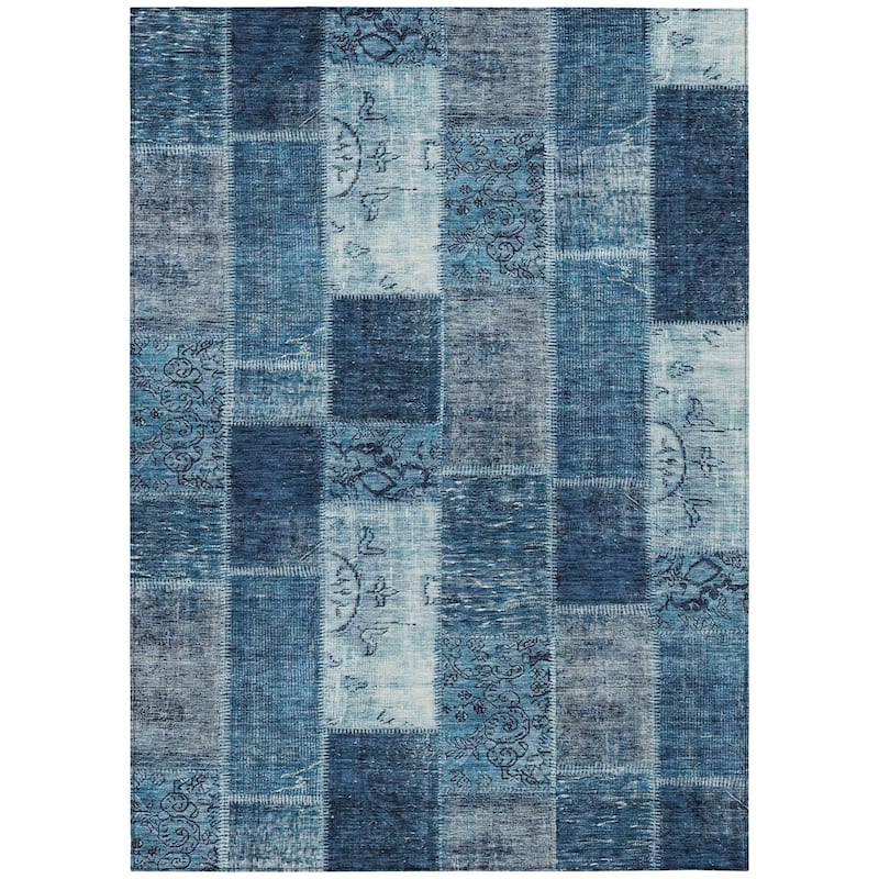 HomeRoots Patchwork Traditional Rectangle Outdoor Rug