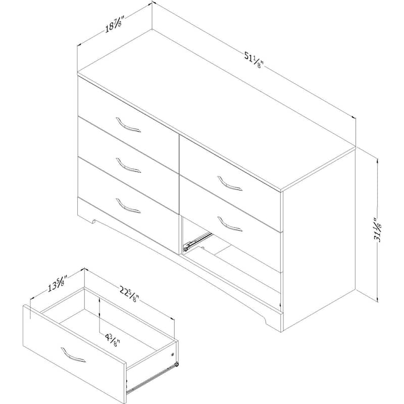 South Shore Step One 6-Drawer Double Dresser