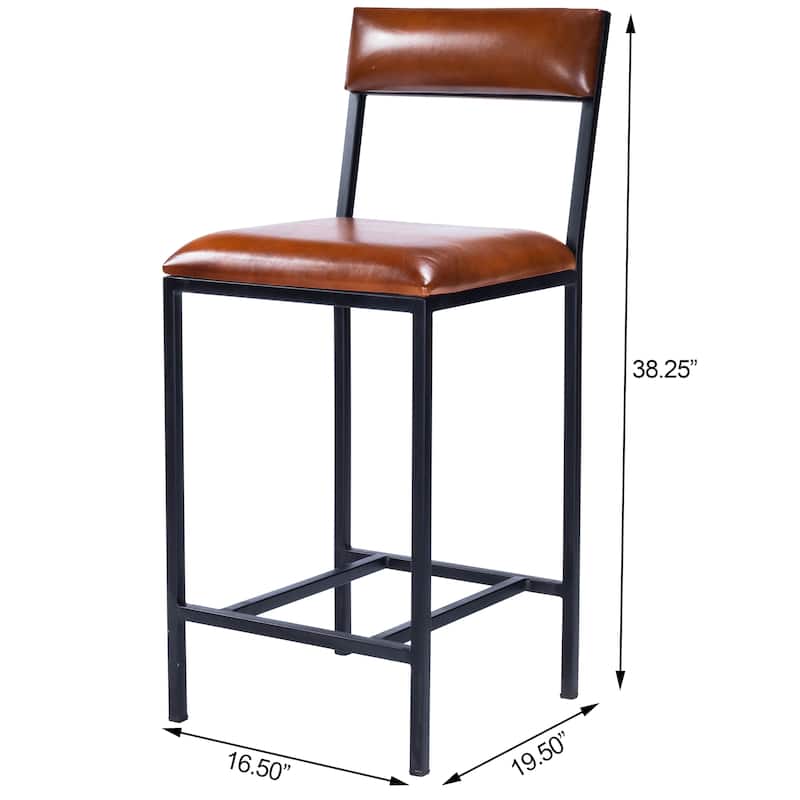 Lazarus Leather & Metal 27" Counter Stool