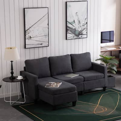 Reversible L-shaped Sectional Sofa Set