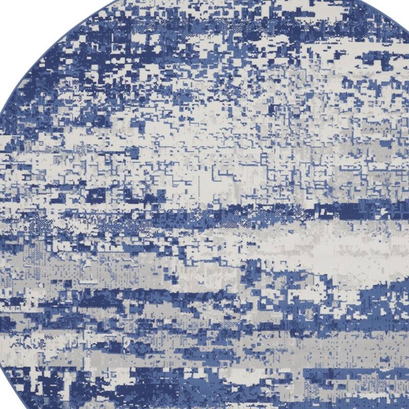 Power Loomed Geometric Abstract Modern Stain Resistant Area Rug - 96' X '96' X '0.39