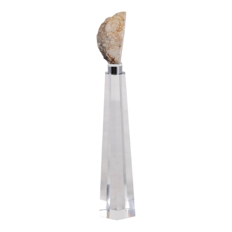 Crystal Stone Decorative Object Modern Geometric Glass Base Home Decor