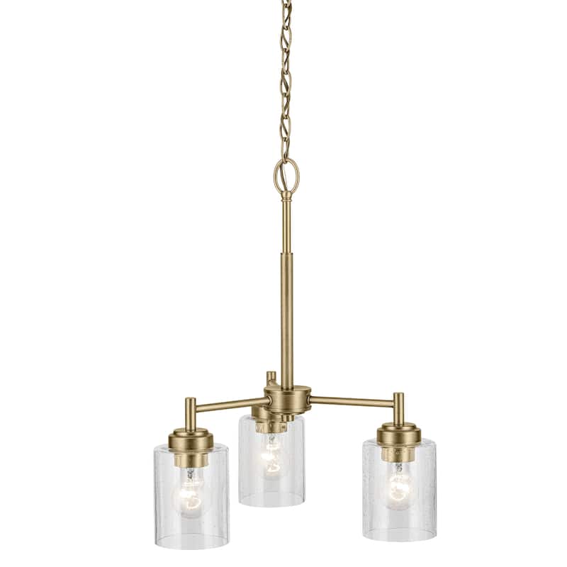 Kichler Lighting Winslow 18 in. 3-Light Natural Brass Mini Chandelier - 18 in