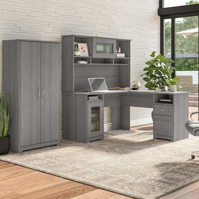 Cabot Tall Storage Cabinet with Doors by Bush Furniture