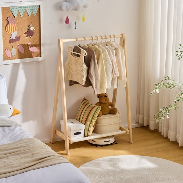Garment Rack Children's Wooden Kids Clothing Rack, Baby Garment Rack, Kids Dress Up Rack - Bed ...