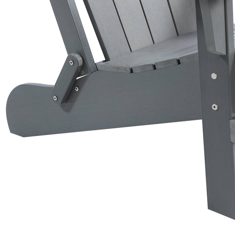 Seaton Folding Poly Adirondack Chair with Pull-out Ottoman, Set of 2