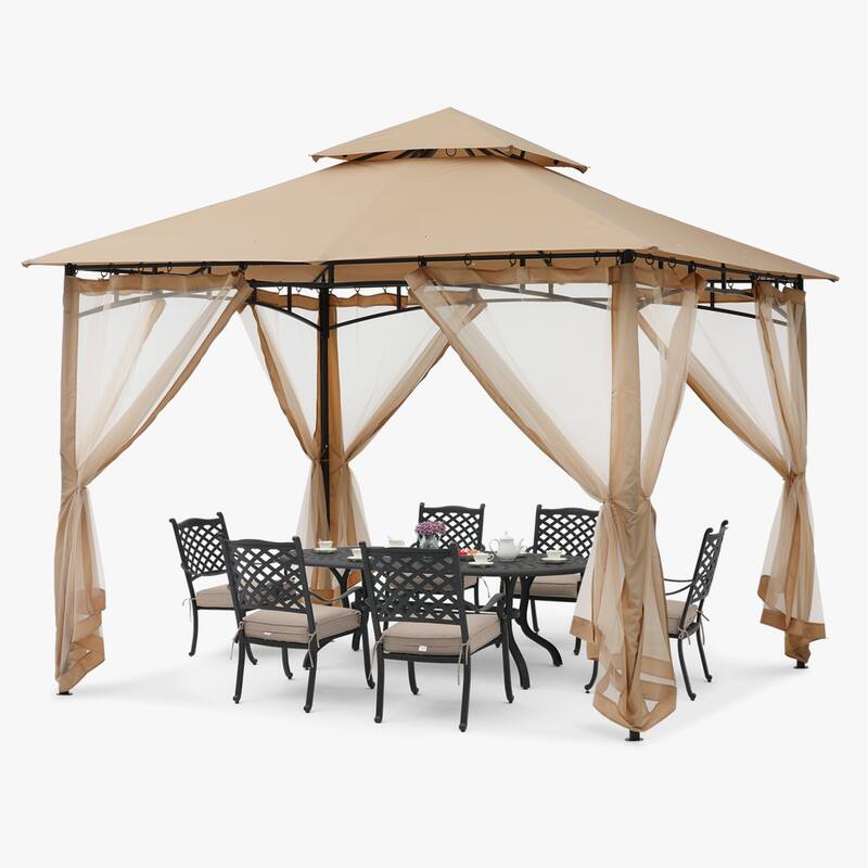 ABCCANOPY Patio Outdoor Gazebo for Double Roof Soft Canopy