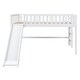 preview thumbnail 13 of 26, Full Size Low Loft Bed with Ladder and Slide,Cottage Style Wooden Bed