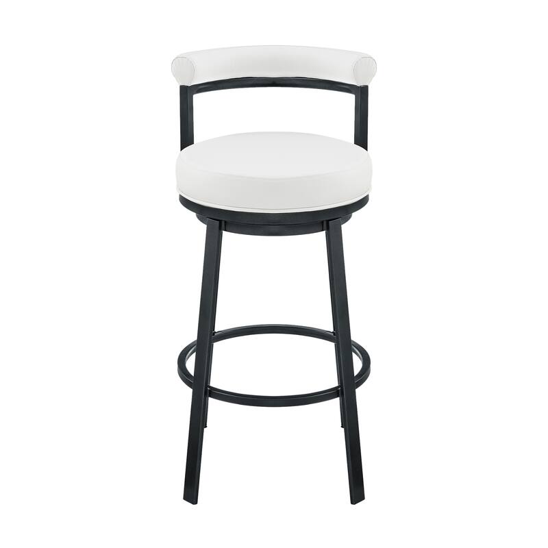 Neura Modern Swivel Counter/Bar Stool in Faux Leather and Metal