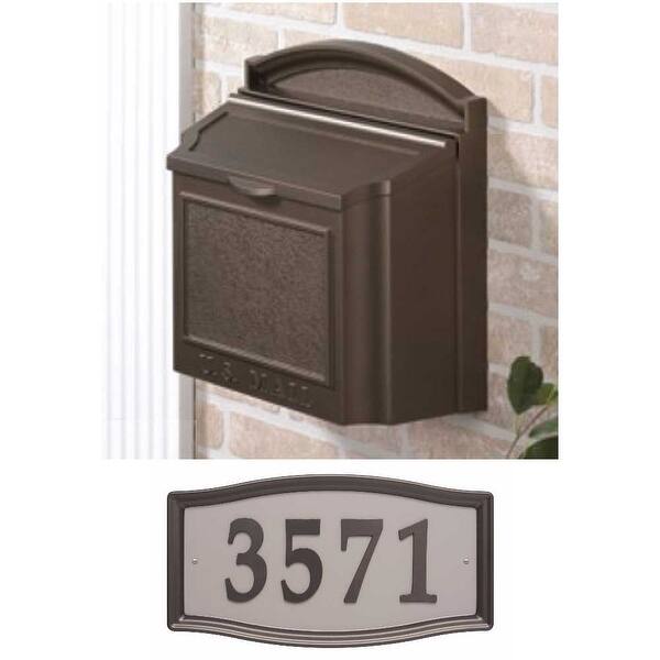 Shop Whitehall 16138 Wall Mounted Mailbox French Bronze And Address Kit Bronze Bronze Overstock 27102666