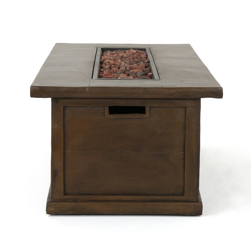 Anchorage Outdoor 50,000 BTU Lightweight Concrete Rectangular Fire Pit (No Tank Holder) by Christopher Knight Home