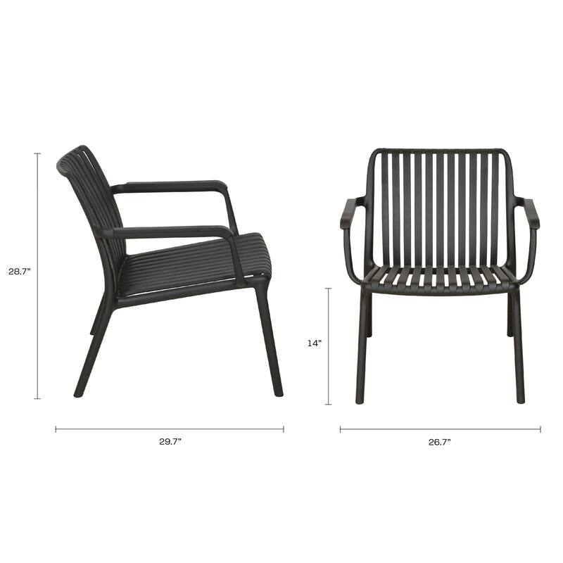 Fiji Stackable Lounge Chair for Indoors or Outdoors - Set of 2