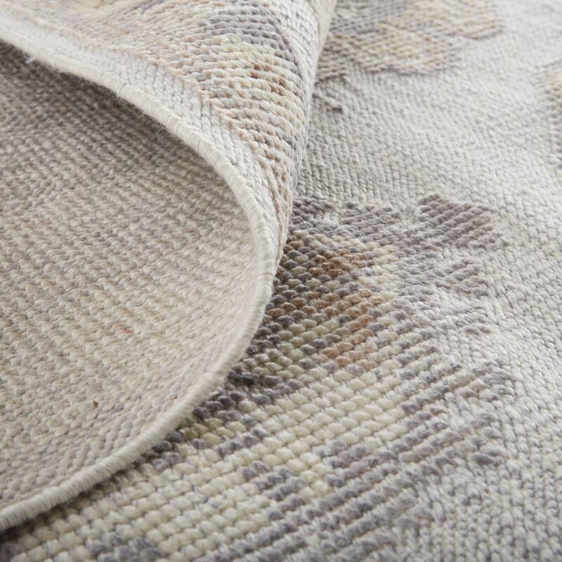 Tierney Eco Friendly PET Oushak Rug, Vapor Gray/Bone/Tan, Area Rug