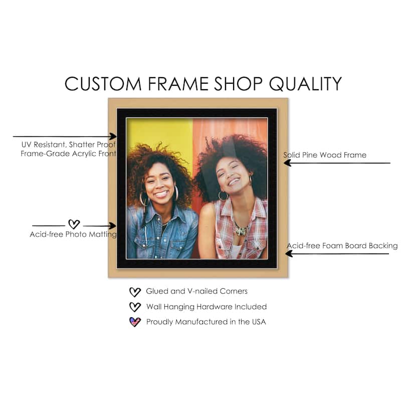 30x30 Frame Natural Matted for 30x30 Picture or 34x34 Art Poster
