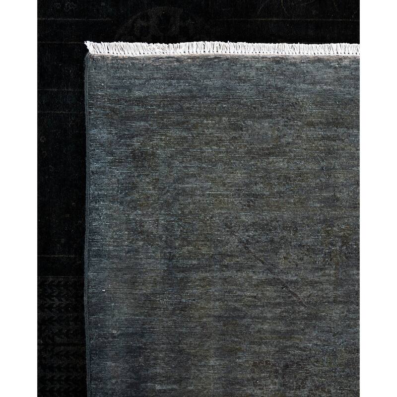 Overdyed One-of-a-Kind Hand-Knotted Area Rug - Black - 12' 2" x 18' 6"