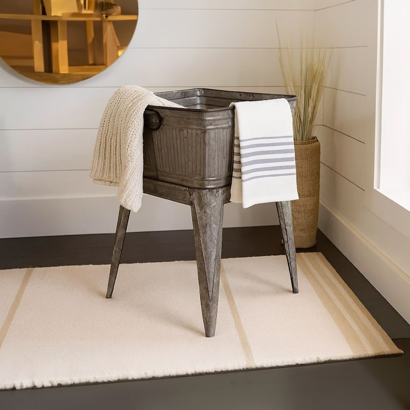 Multi-Functional Galvanized Metal Tub on Stand, Grey