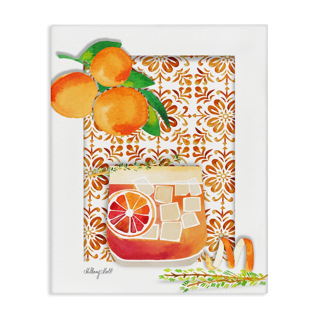 Stupell Mediterranean Pattern Negroni Canvas Wall Art Design By Hillary Holt