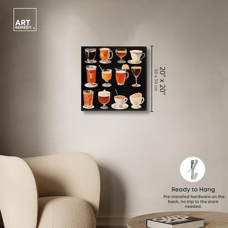 Glam Coffee Drink Collection Canvas by Art Remedy, Gallery Wrapped