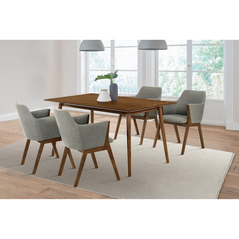 Westmont and Renzo Grey and Black 5 Piece Dining Set - Charcoal & Walnut