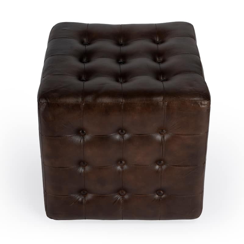 Leon Leather Ottoman