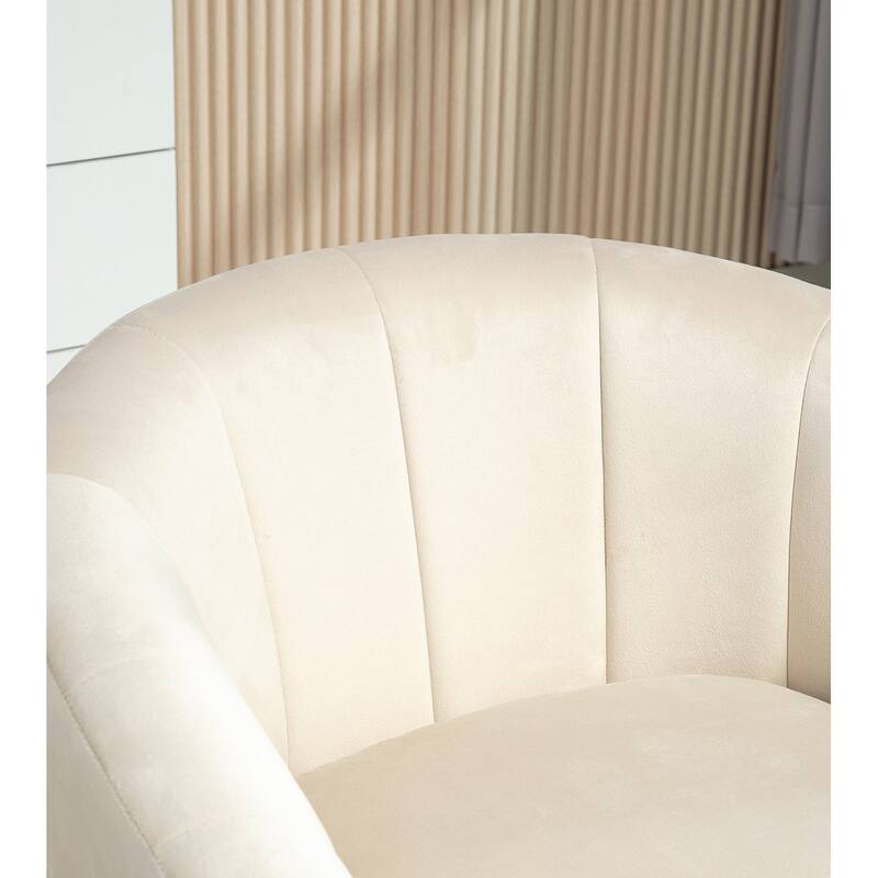 Modern Velvet Gold Accent Armchair