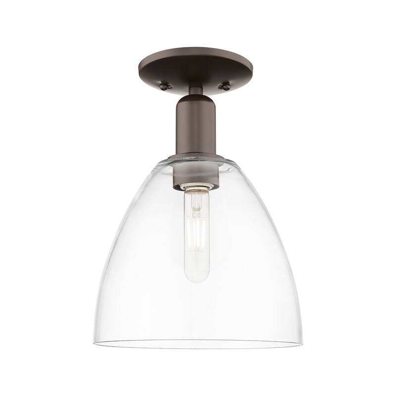 Innovations Lighting Endless Possibilities Arcadia - Bristol - 1 Light 9" Semi-Flush Mount - Clear/Oil Rubbed Bronze