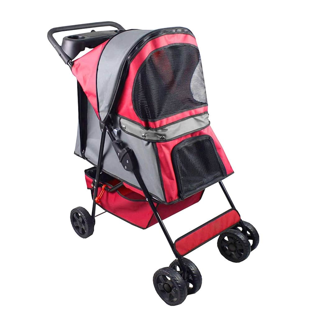 GOOPAWS 4 Wheel Travel Pet Stroller