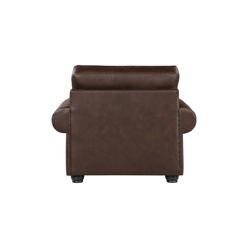 Faust Brown Faux Leather Living Room Set