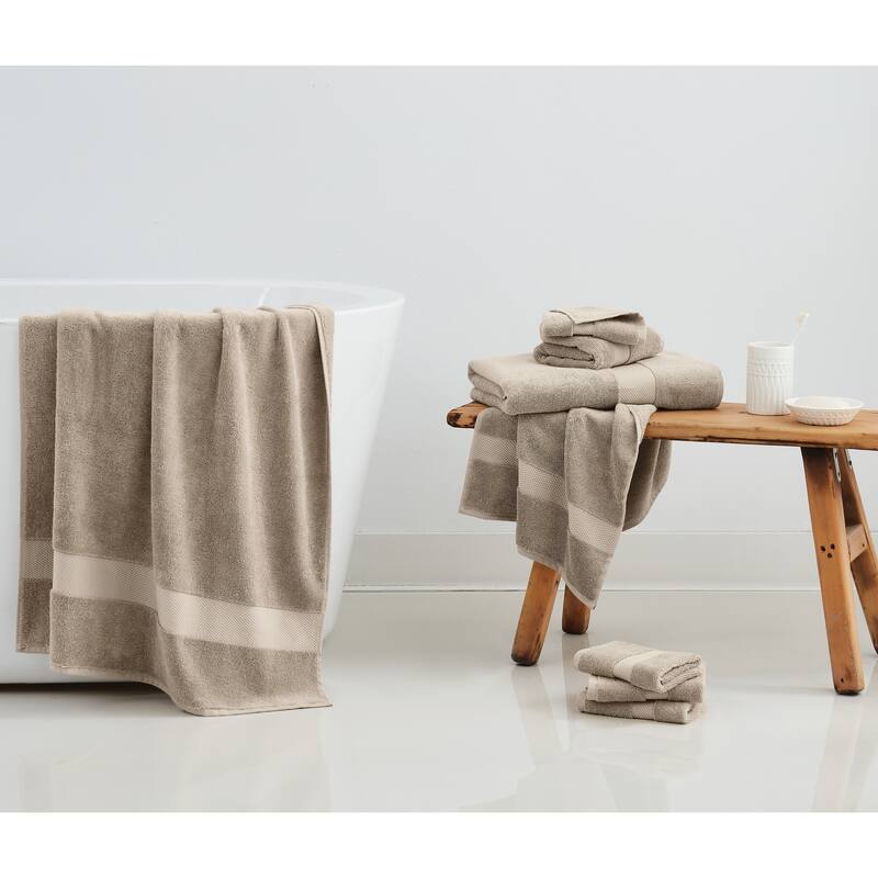 Christian Siriano NY Plush Turkish Cotton 8 Piece Towel Set - Beige