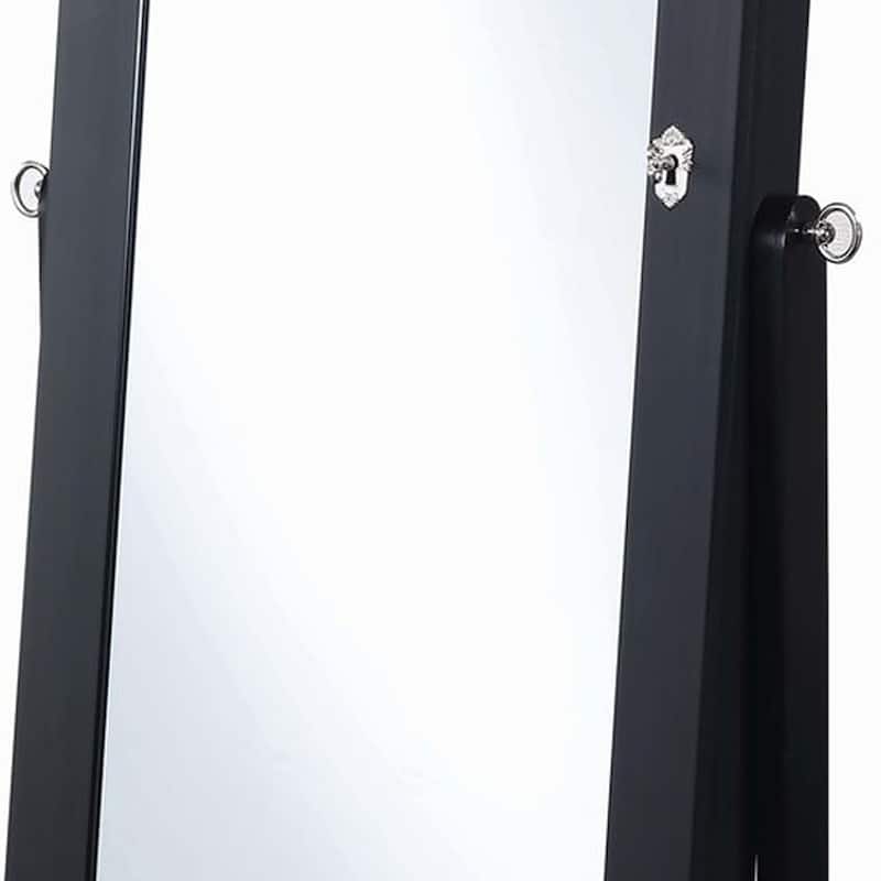 Beautiful Wooden Jewelry Cheval Mirror, Black