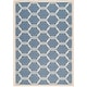 preview thumbnail 92 of 104, SAFAVIEH Courtyard Charleen Indoor/ Outdoor Waterproof Patio Backyard Rug 4' x 5'7" - Blue/Beige