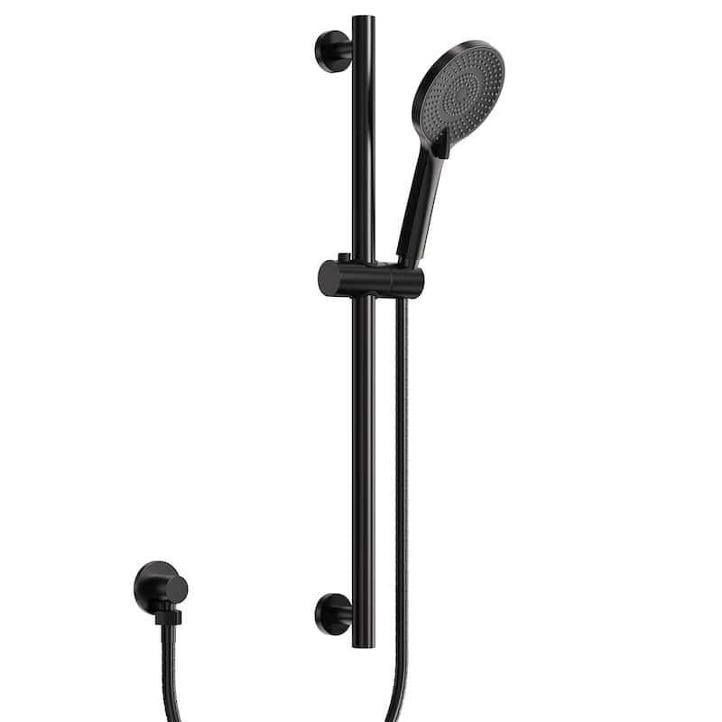 Adjustable Handheld Shower Slide Bar Set With Hose - Matte Black