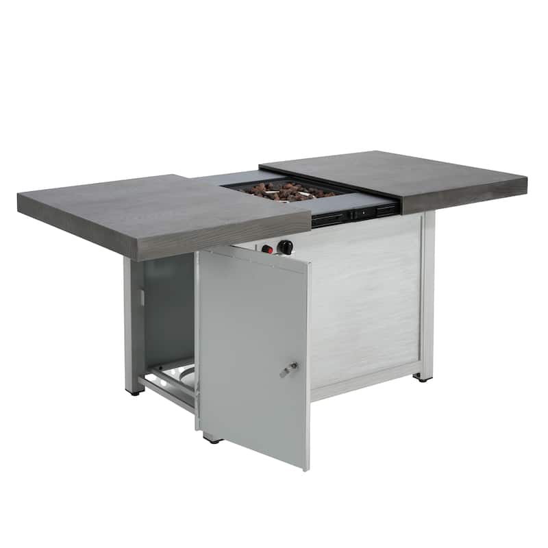 Christopher Knight Home - Locke Extendable Aluminum‑Steel Patio Fire Pit Table