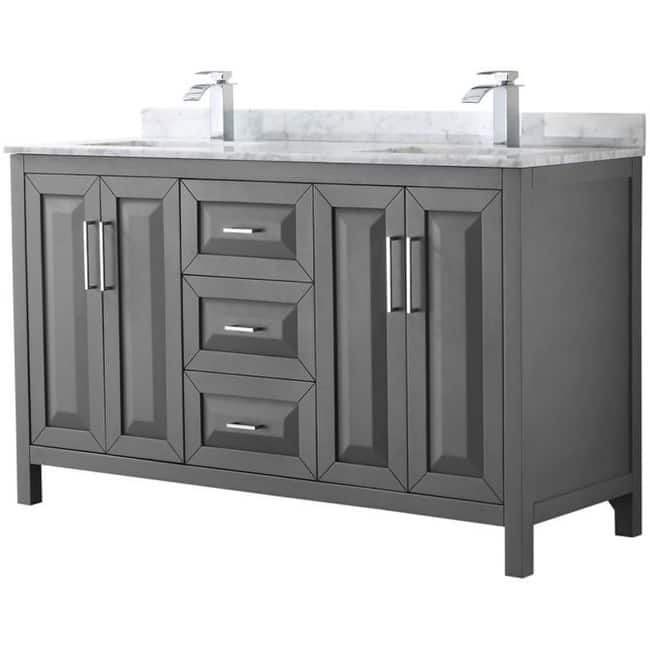 Wyndham Collection Daria 60" Free Standing Double Vanity Set with MDF