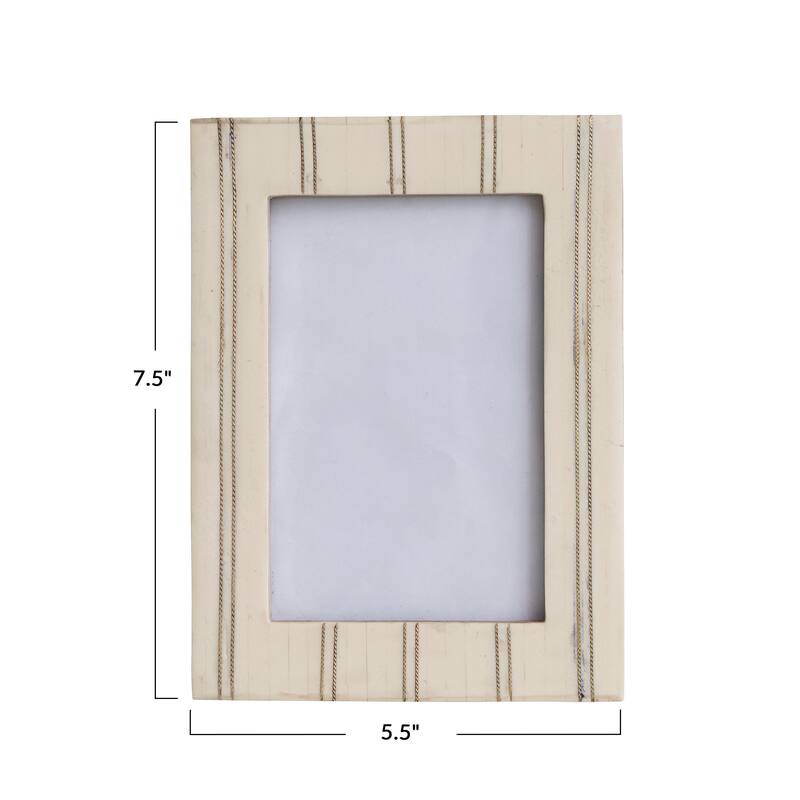 Resin Photo Frame with Pinstripe Design