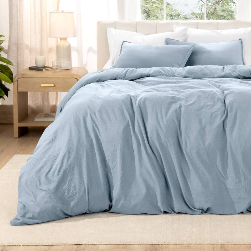 Bare Home Premium Washed Microfiber Duvet Cover and Sham Set