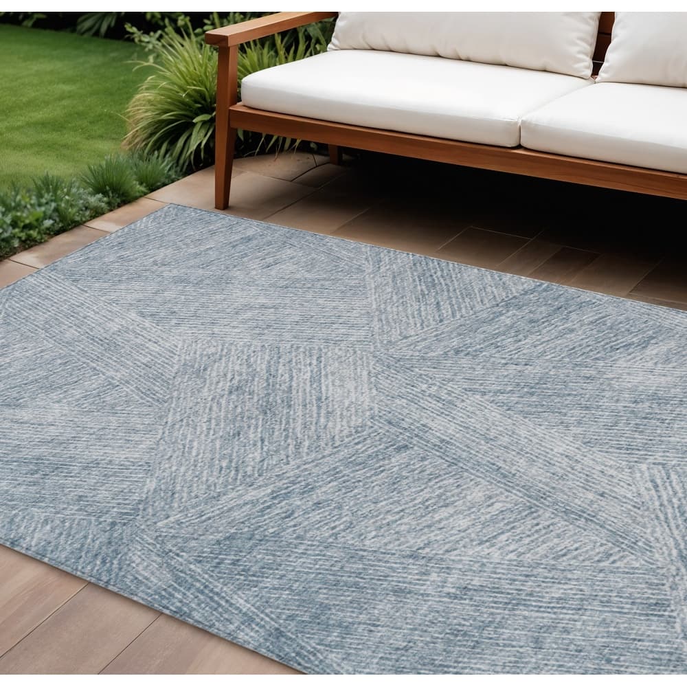 HomeRoots Abstract Transitional Rectangle Outdoor Rug