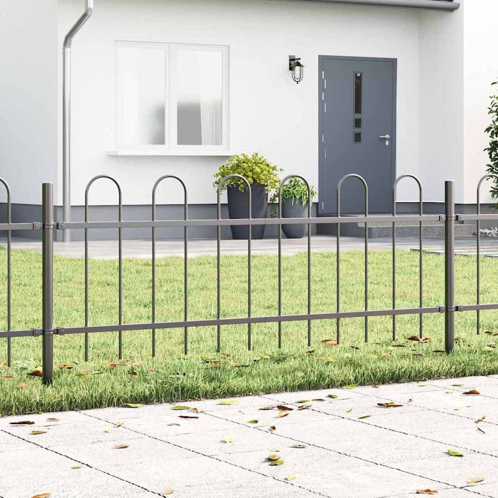 vidaXL Garden Fence Grey Powder-coated Steel