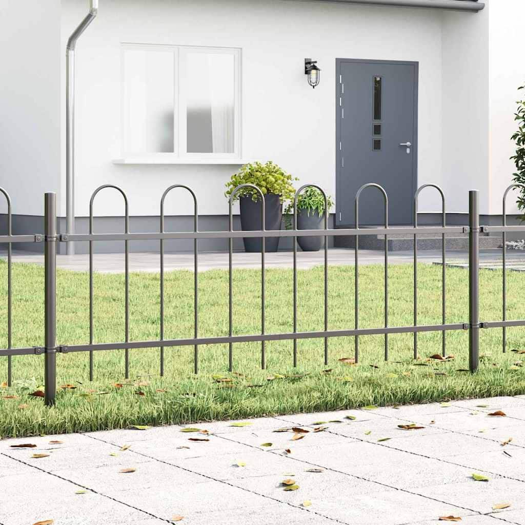 vidaXL Garden Fence Grey Powder-coated Steel