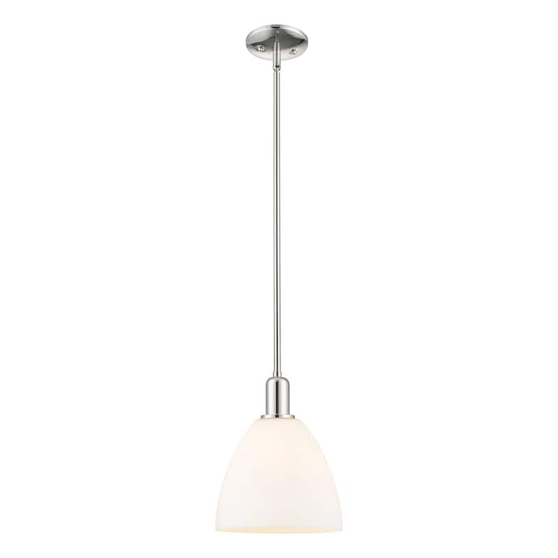 Innovations Lighting Endless Possibilities Arcadia - Bristol - 1 Light 9" Stem Hung Mini Pendant - Polished Nickel/Matte White