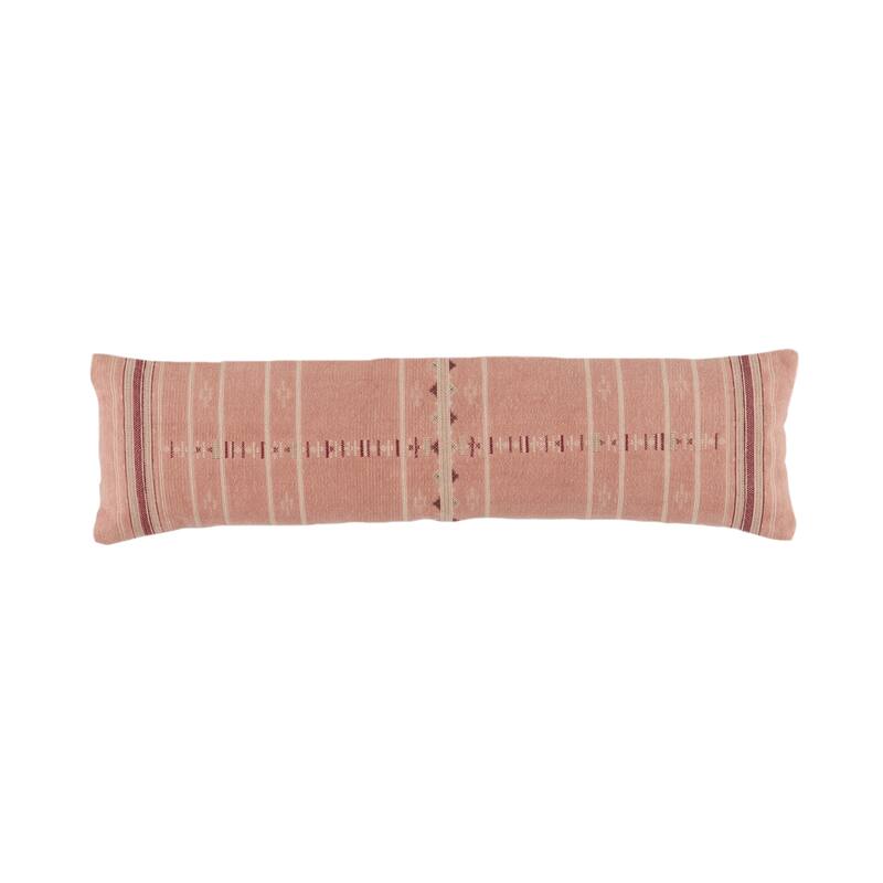 Aziza Tribal Lumbar Pillow - 13"X48" Down Fill - Blush/Cream