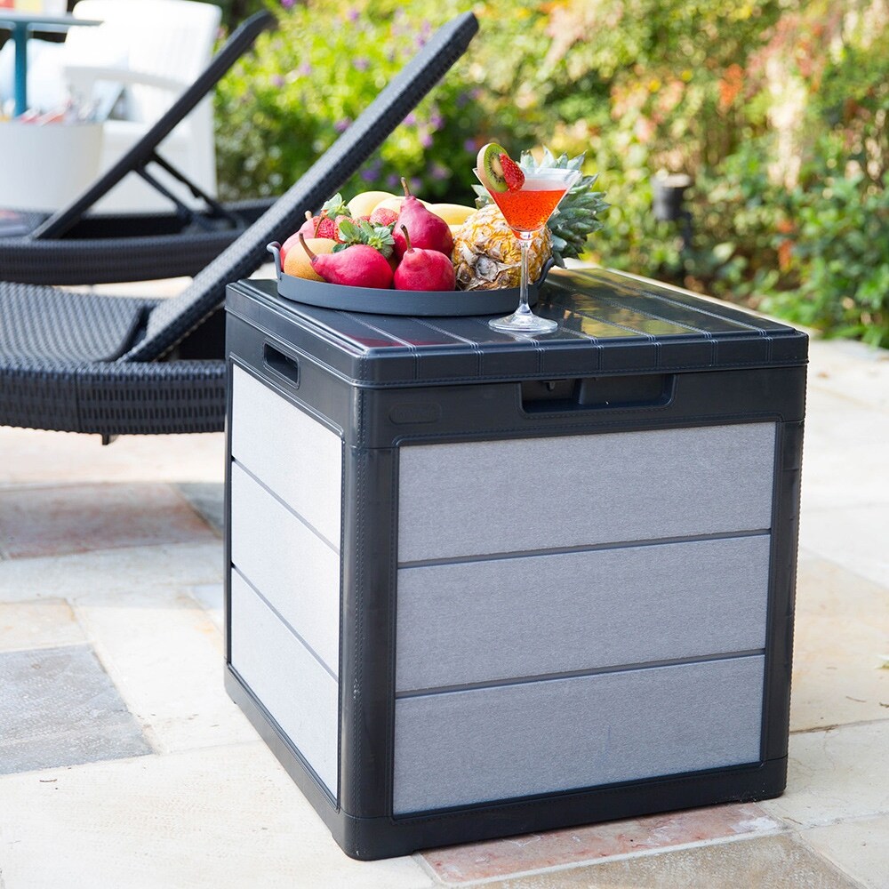 Keter Rockford Duotech Outdoor Trash Can, Gray