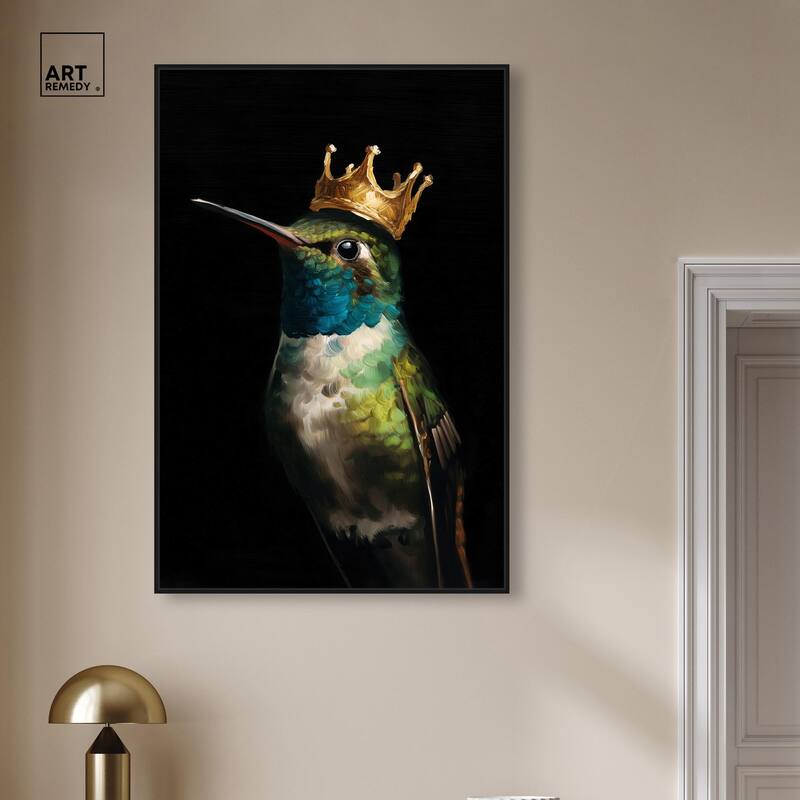 Crowned Azure Bird I Canvas by Art Remedy