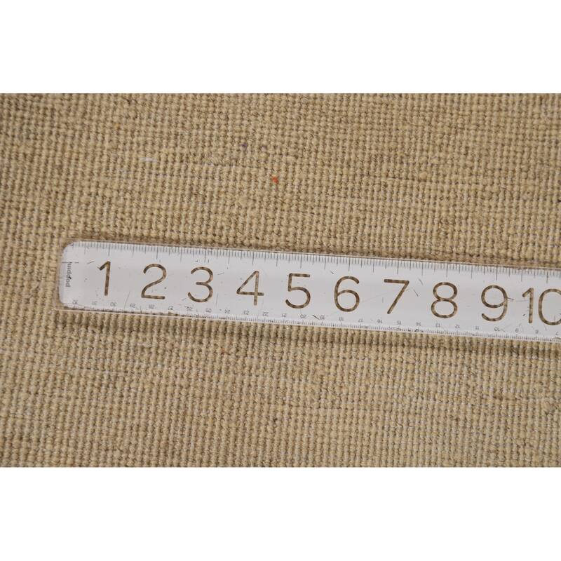 Beige Gabbeh Modern Rug Hand-Knotted Wool Carpet - 4'2"x 5'10"