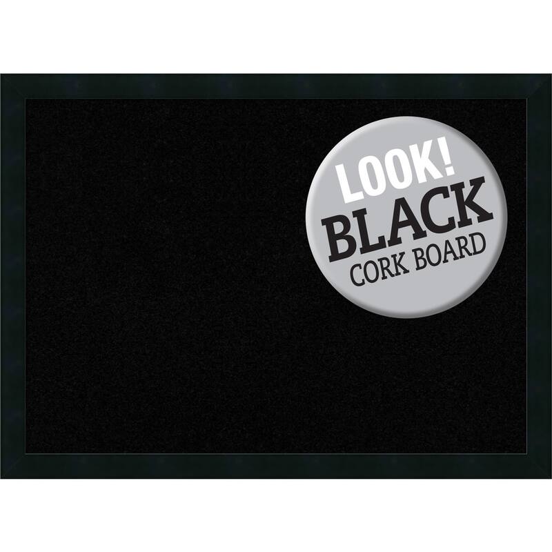 Framed Black Cork Board, Mezzanotte Black - large - 30 x 22"